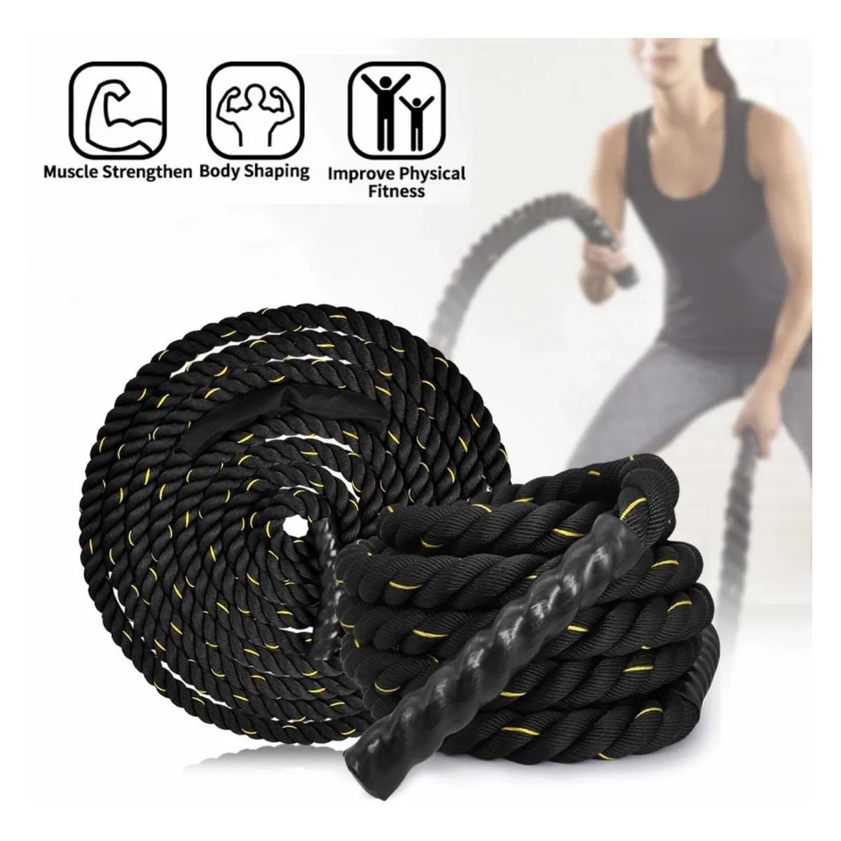 Soga Crossfit Ondas Battle Rope 38mm X 9m Entrenamiento Fit