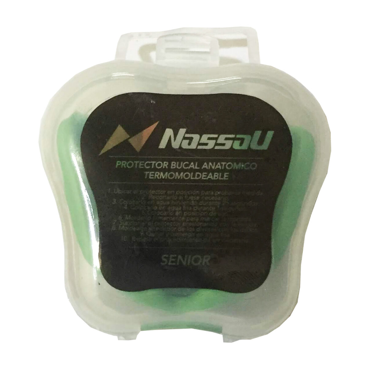 PROTECTOR BUCAL NASSAU TERMOMOLDEABLE JR. Y SR. EN CAJA COMPUESTO GEL  SABORIZADO